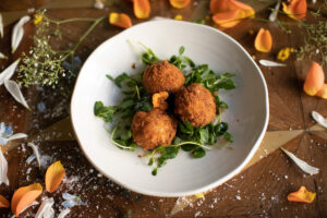 Bertie Blossoms fried food with vegetables